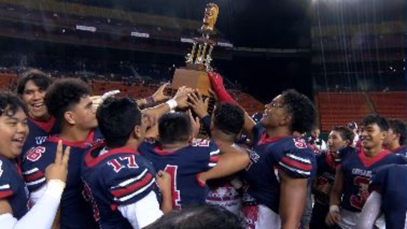 The Crusaders dominated Kahuku 45-6 to capture their fourth Open Division Championship.
