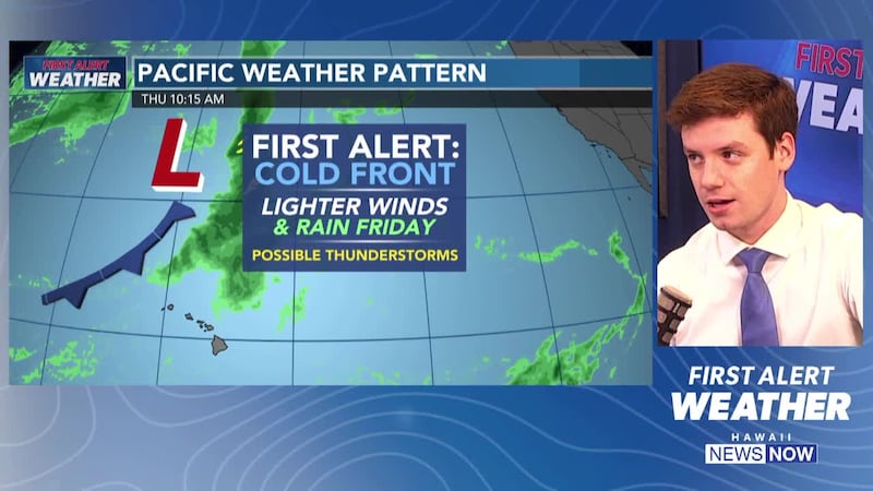This front could bring heavy rain and isolated thunderstorms.